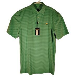 Masters Tech polo shirt mens M Medium green performance stretch UPF 30 golf